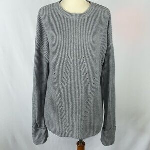MAGASCHONI Beautiful Gray Ribbed Sweater - Size Small